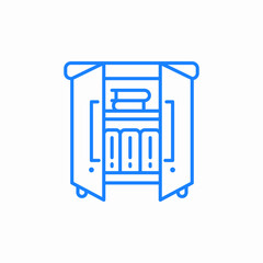 open refrigerator food icon sign vector