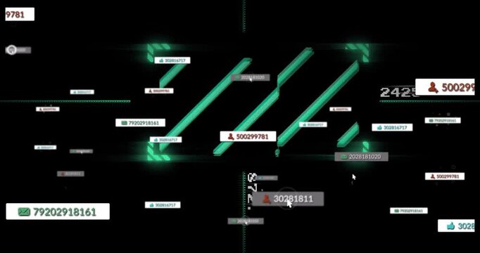 Opening animation showing neon-green grid extending crosshairs, drawing UI icons, updating metrics