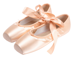  Elegant Ballet Flats with Delicate Ribbons PNG Isolated