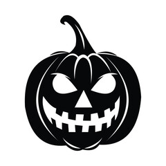 Vector illustration of halloween pumpkin head