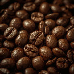 Close-Up of Roasted Coffee Beans