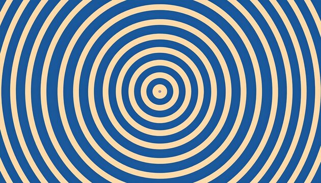 A visually captivating design featuring concentric circles in contrasting blue and beige hues, creating a dynamic and eye-catching pattern. - Powered by Adobe