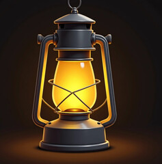 Illuminated Lantern: A vintage lantern glows brightly, casting a warm light in a dark space, symbolizing guidance and hope in a challenging moment. 