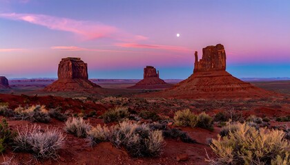 Monument Valley Sunset Landscape.