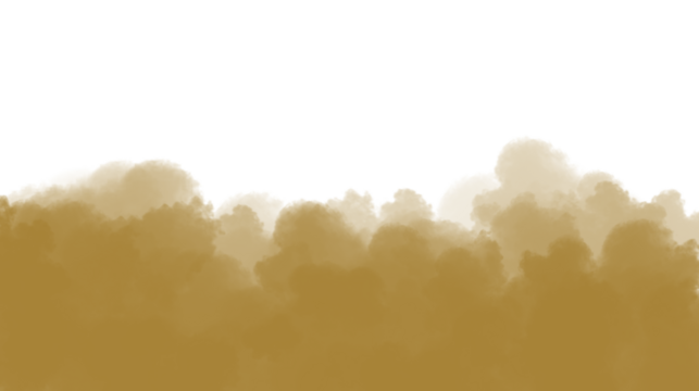 Brown dust, sand, soil, smoke cloud particles isolated on a transparent background. Sandstorm effect, smog, dust explosion rising, Smoke fog overlay effect, dirty sand overlay. Blurred soil dust.