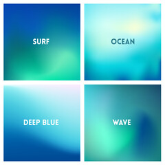 Fototapeta premium Set of abstract blurred background with sea coast