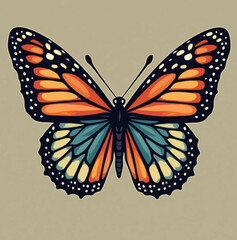 Butterfly in flight: A vibrant butterfly, with wings of exquisite detail, dances gracefully. A symbol of nature's beauty and transformative power.