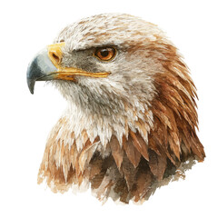 Watercolor vector illustration of Eagle, isolated on white background.