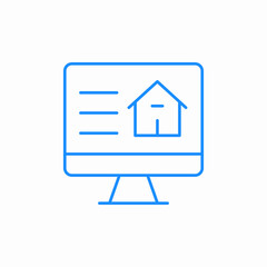 monitor real estate icon sign vector