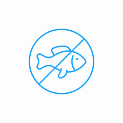 no fish icon sign vector