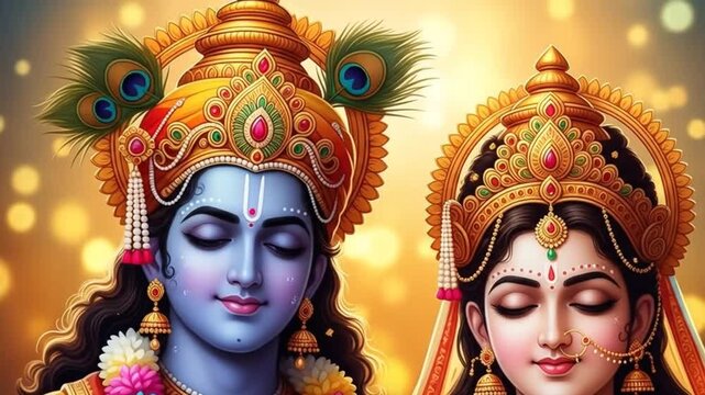 Portrait of Rama the incarnation of the god Vishnu and Sita the incarnation of the goddess of prosperity Lakshmi