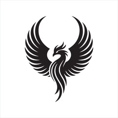 Flying eagle with outstretched wings tattoo design illustration