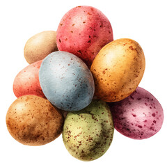 Watercolor vector illustration of Easter, isolated on white background.