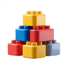 Colorful toy building blocks arrangement playroom still life indoor close-up creativity unleashed