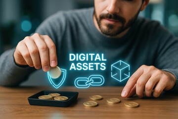 A man investing in digital assets