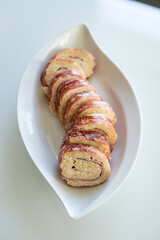 homemade recipe for salami canapé rolls