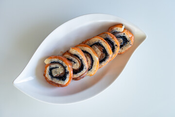 Homemade recipe for salmon and caviar snack roll
