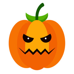 Halloween pumpkin face vector illustration.