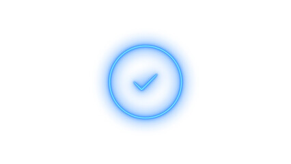 neon check mark symbol inside a glowing circle, abstract concept for success confirmation and approval isolated on transparent background © rashida26