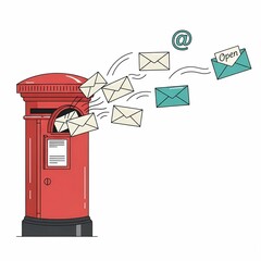 Post and Digital Communication National Postal Day Vector