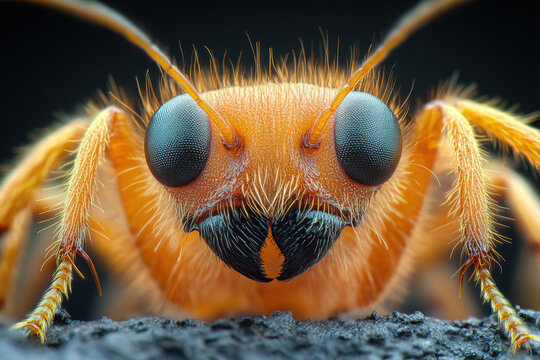 Jumping jumping spider in close up.