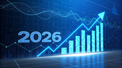 2026 financial growth chart with rising arrow finance