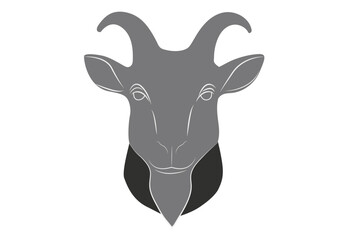 Minimalist Goat Head Vector Illustration – Farm Animal Symbol, Mascot, or Logo Design