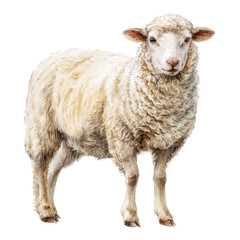A watercolor painting of Lamb, vector illustration on white background.