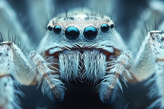Close-up of a jumping spider.