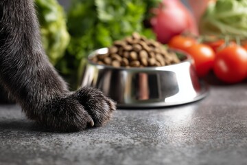 A small brown squirrel with a single nut in a bowl on a white background