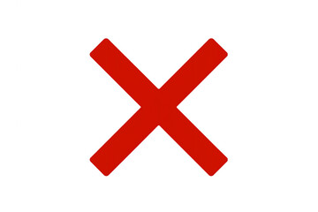 Obraz premium Bold red letter x symbol isolated on transparent background