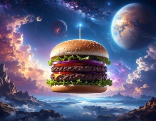 Cosmic burger floating in space