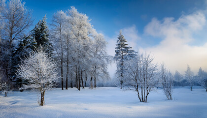 Obraz premium Winter Landscape With Trees