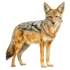 Fototapeta premium Jackal, watercolor painting, vector illustration, isolated on a white background.