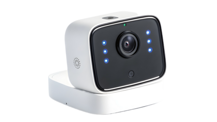 
"Smart security camera isolated on transparent background