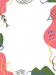 Abstract Floral Frame with Organic Shapes and Textural Details