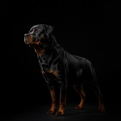 Obraz premium Rottweiller dog on a black background