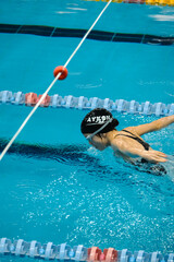 Professional Swimming Action in Water