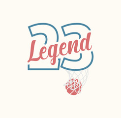 Legend 23 – Basketball Sports Graphic T-Shirt Design, Sport typography, t-shirt graphics, poster, banner, flyer, print and postcard