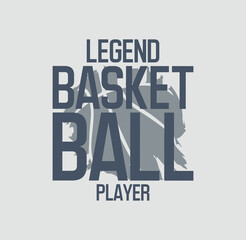 Legend Basketball Player – Basketball Sports Graphic T-Shirt Design, Sport typography, t-shirt graphics, poster, banner, flyer, print and postcard