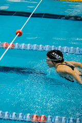 Professional Swimming Action in Water