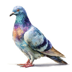 Dove in watercolor style, vector illustration, isolated on white background.