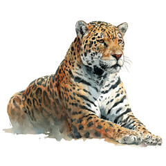 A watercolor painting of Jaguar, vector illustration on white background.