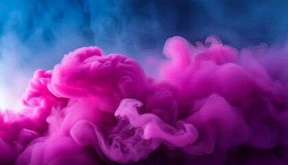 Obraz premium Magenta Smoke Billowing Smoke Plumes In Magenta And Fuchsia Over