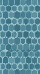Obraz premium Abstract hexagonal pattern in shades of blue and teal.