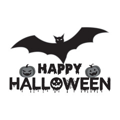 Fototapeta premium Happy Halloween Style Graphic Text Spooky Halloween T-Shirt, Retro Aesthetic Unisex Tee