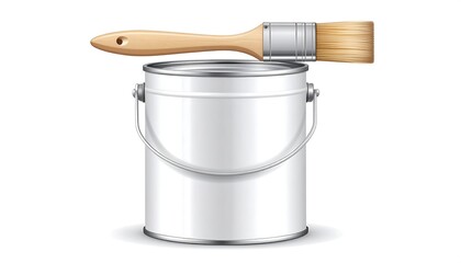Paint can and brush illustration