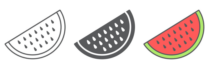 Watermelon icon, juicy and tasty, watermelon sign vector graphics, a linear icon on a white background, eps 10.