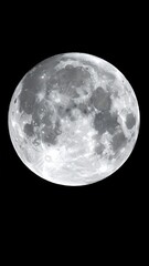 Obraz premium A detailed view of the moon, showcasing its craters and textured surface against a black backdrop.