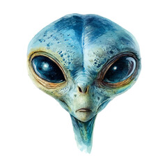 Naklejka premium Extraterrestrial in watercolor style, vector illustration, isolated on white background.